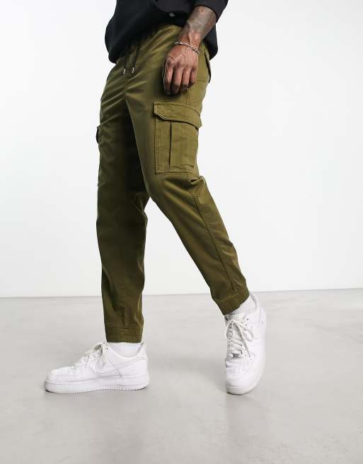 BOSS - Schargo - Pantaloni cargo affusolati verde open