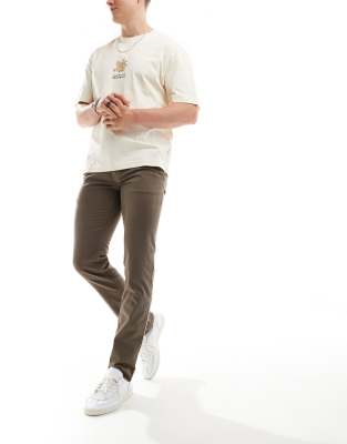 BOSS Schino slim fit chinos in beige khaki-Neutral