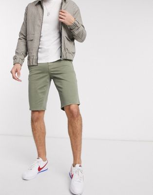 BOSS Schino slim fit shorts in green | ASOS