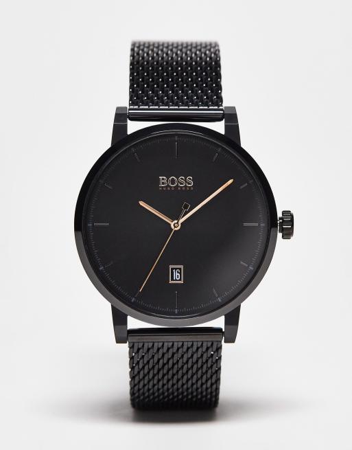 BOSS – Schwarze Netzarmbanduhr – 1513810