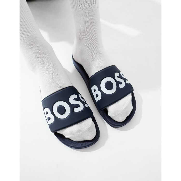 BOSS Sean slider in navy ASOS