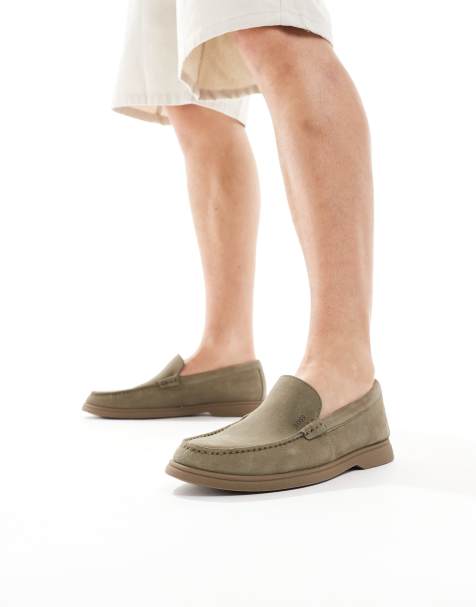 Boss Sienne suede loafer in khaki beige - view 1