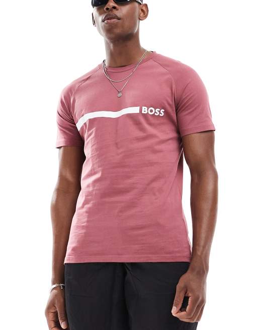 Boss slim fit beach t-shirt in red, 5 of 5