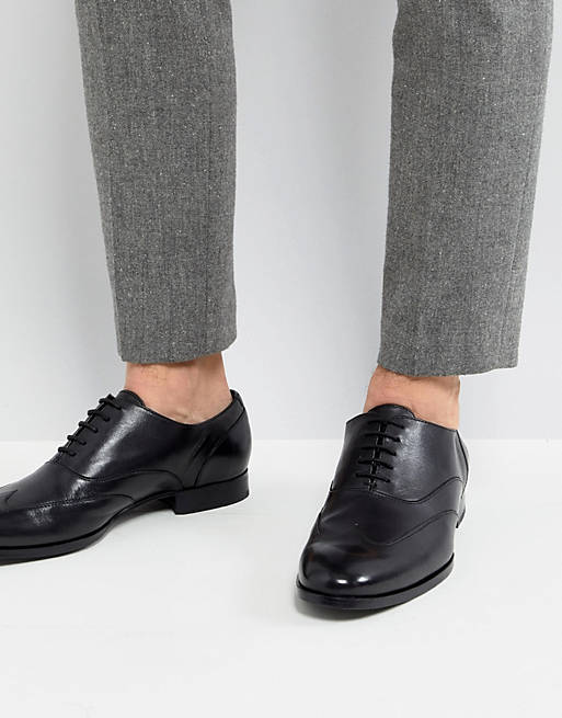 BOSS Smooth Leather Oxford Shoes in Black | ASOS
