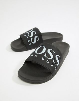 BOSS – Solar – Schwarze Slider mit Logo