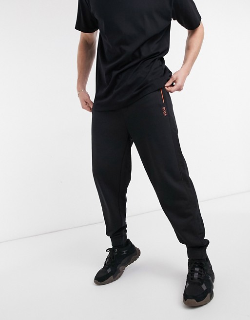 BOSS SPitch joggers with contrast taping in black