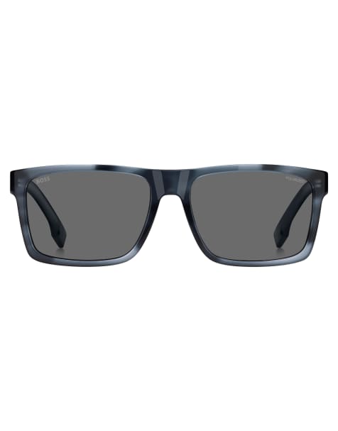 Boss  square sunglasses in blue horn - view 1
