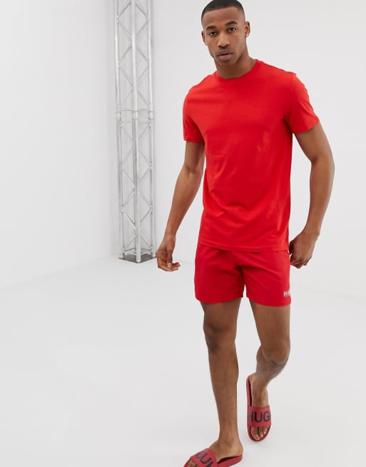 BOSS – Star Fish – Badeshorts in Rot, Exklusiv bei ASOS, 4 von 4