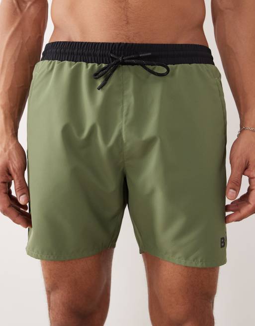 BOSS – Starfish – Kakifärgade badshorts med logga, 5 av 5