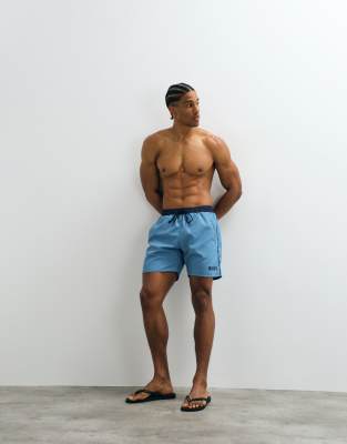 Boss Bodywear Boss Starfish Logo Swim Shorts In Blue