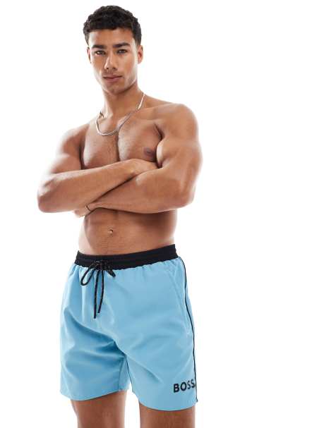 BOSS - Starfish - Short de bain - Bleu et noir - view 1
