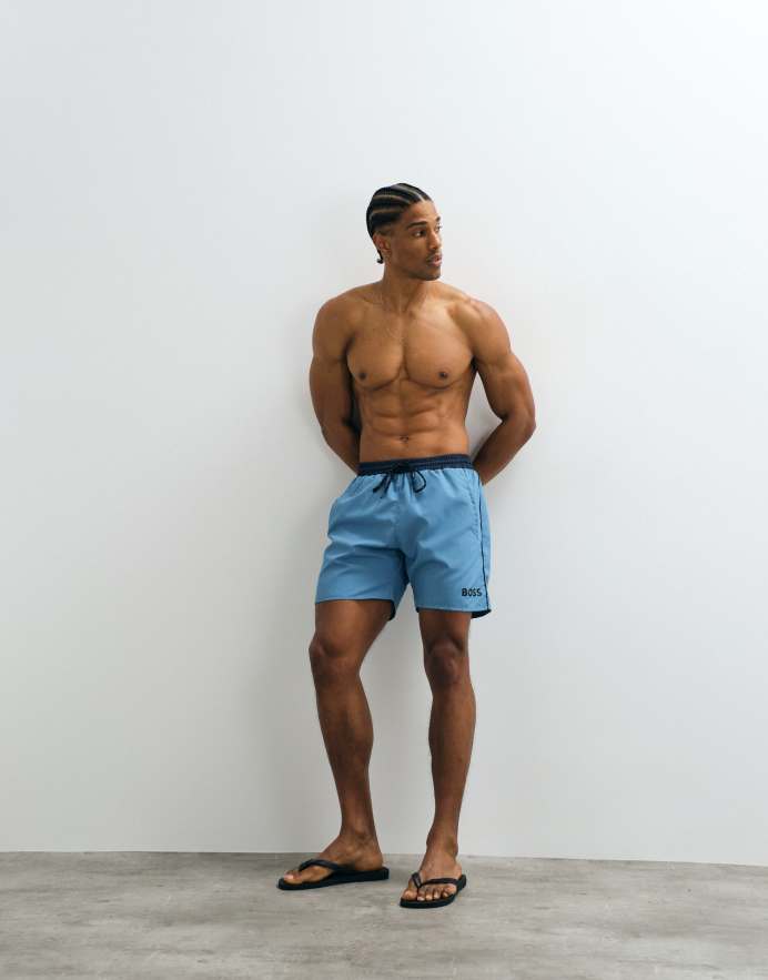 BOSS Bodywear Boss - Starfish - Shorts de baño azules con logo