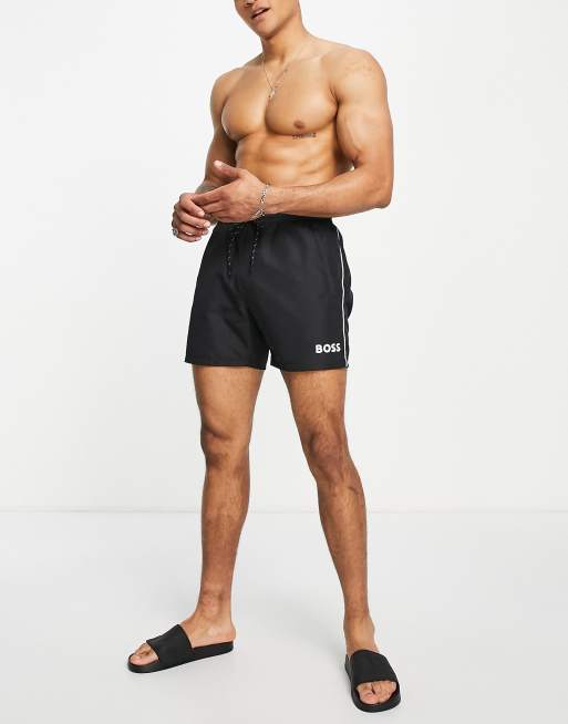 Boss Starfish swim shorts in black ASOS