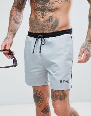 BOSS Starfish Swim Shorts in Gray | ASOS