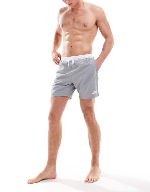BOSS Starfish swim shorts in silver