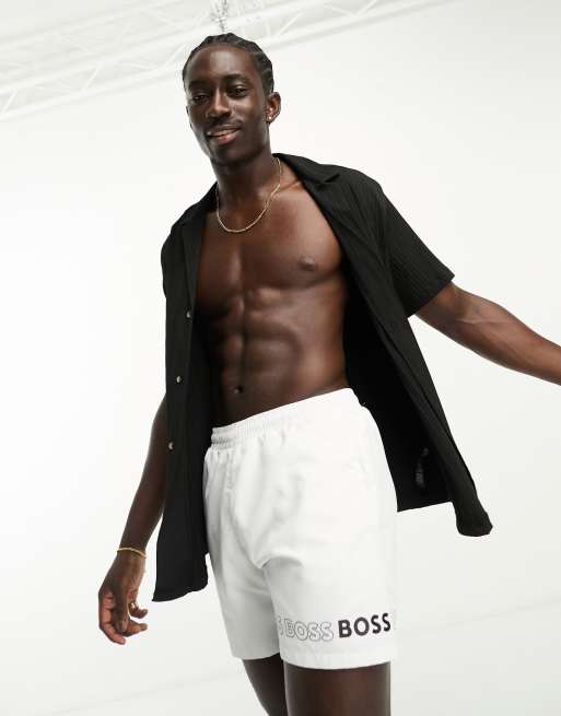 White hugo boss hot sale swim shorts