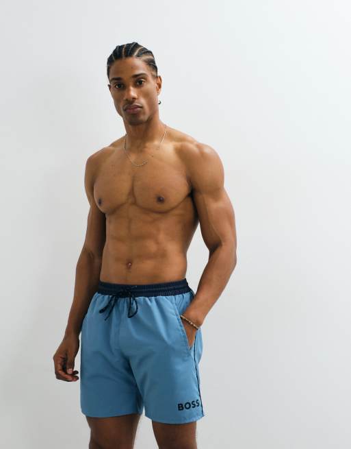 BOSS - Starfish - Zwemshort met logo in blauw, 4 van 5