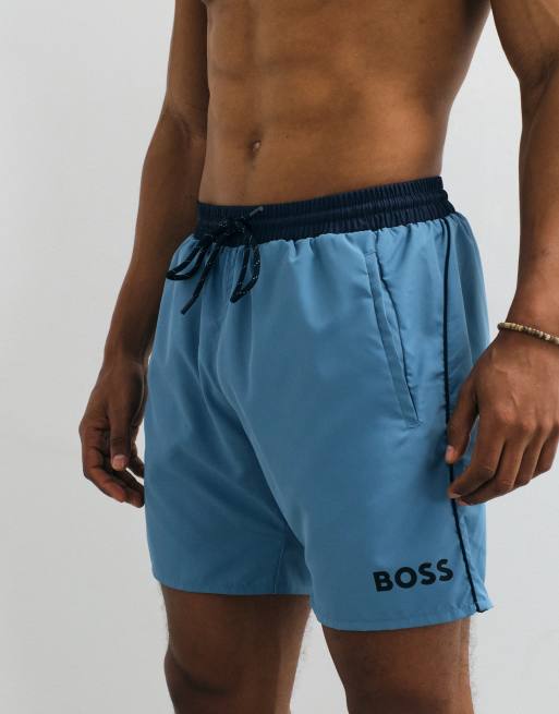 BOSS - Starfish - Zwemshort met logo in blauw, 5 van 5