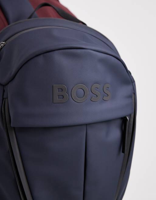 Boss Stormy backpack with central logo in navy ASOS