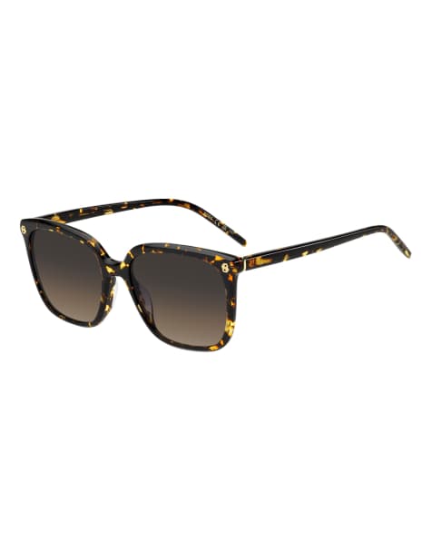 Boss Sunglasses Boss sungl square sunglasses with grey shaded brown lenses in brown - view 1