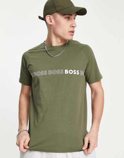 BOSS – Swim – T-Shirt in Khaki, 2 von 4