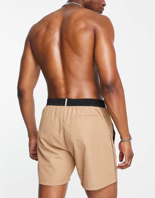 BOSS Swimwear Starfish swim shorts in beige, 2 of 4