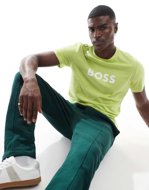 BOSS - T-shirt avec logo sur la poitrine - Vert vif - view 1