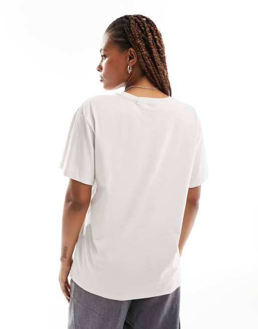 BOSS - T-shirt bianco sporco con logo vistoso, 3 di 4
