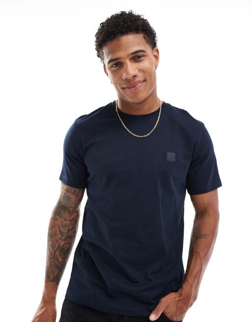 BOSS - Tales - Marineblå T-shirt med firkantet logo, 3 af 4