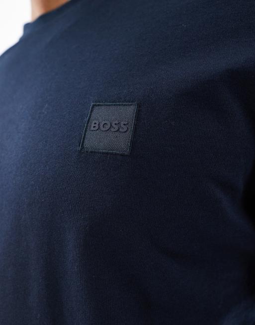 BOSS - Tales - T-shirt à encadré logo - Bleu marine, 4 de 4