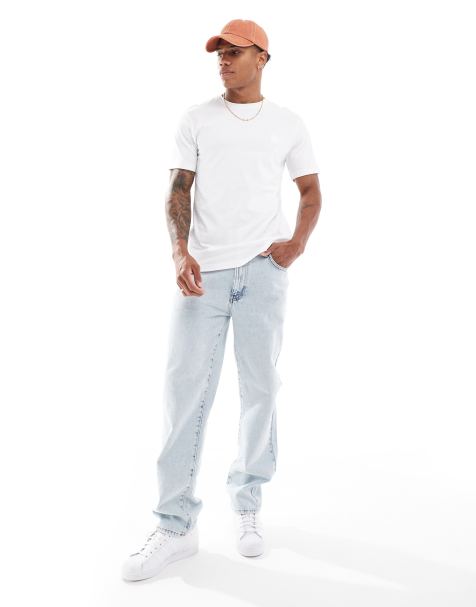 BOSS - Tales - T-Shirt met vierkant logo in wit - WIT - view 1