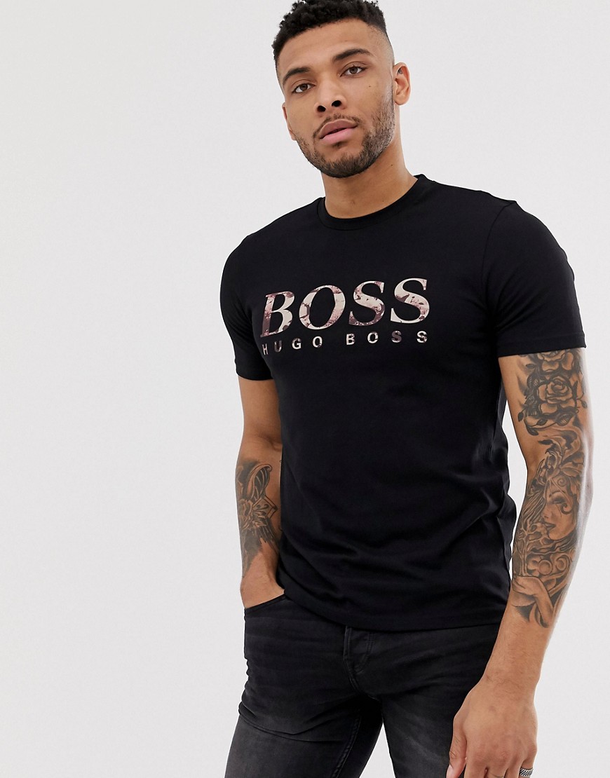 BOSS - Tauch 1 - T-shirt nera con logo-Nero