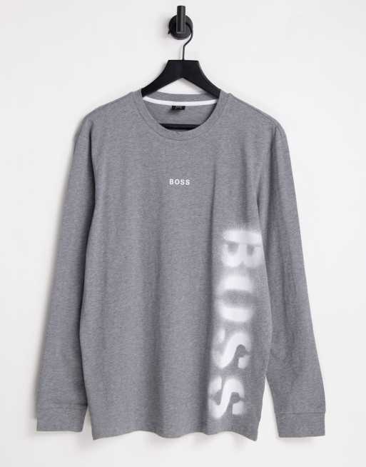 BOSS Tecargo long sleeve top in grey