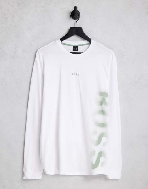 BOSS Tecargo long sleeve top in white 