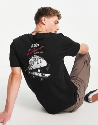 Boss Teecartoon t-shirt with back print in black