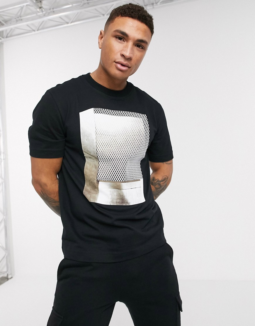 BOSS - Teechive - T-shirt con stampa grafica-Nero