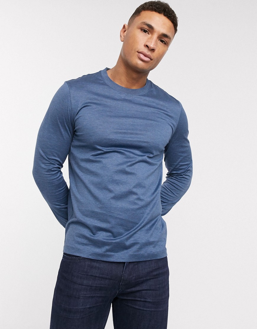 BOSS - Tenison - T-shirt a maniche lunghe-Blu