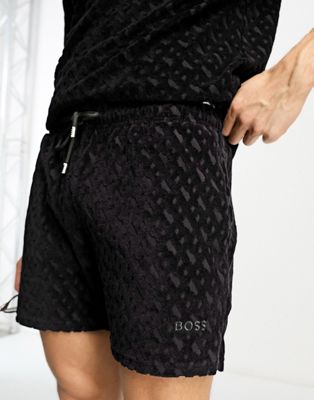 BOSS terry shorts in black