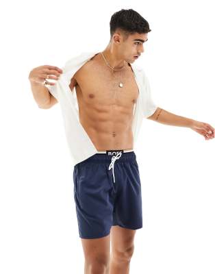 BOSS Thornfish swim shorts in navy - ASOS Price Checker