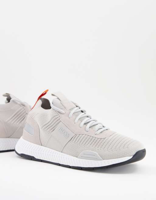 BOSS Titanium Run lightweight sneakers in gray