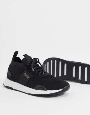 boss titanium knit trainers