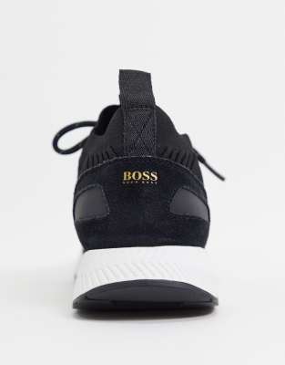 boss titanium knit trainers