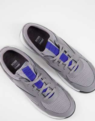 boss titanium trainers grey