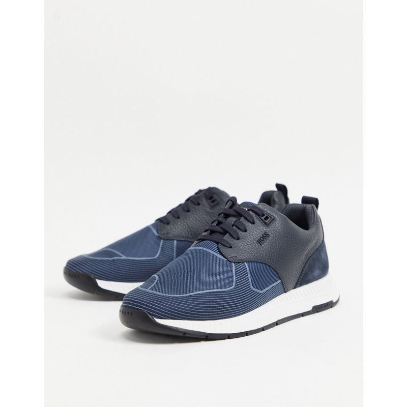 BOSS – Titanium Runn – Sneaker in Marineblau