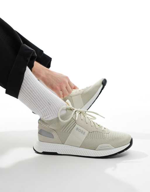 BOSS Titanium runner trainers in white ASOS