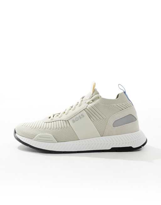 BOSS Titanium runner trainers in white ASOS