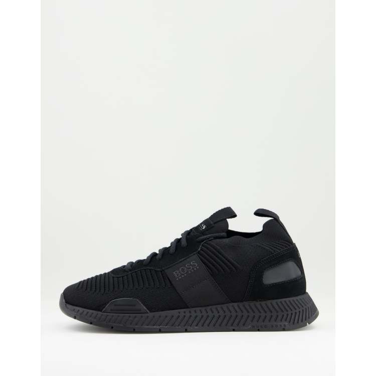 Boss Titanium trainer in black ASOS