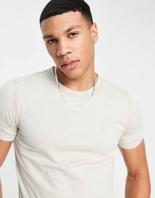 Boss Tokks garment dyed t-shirt in stone  - ASOS Price Checker