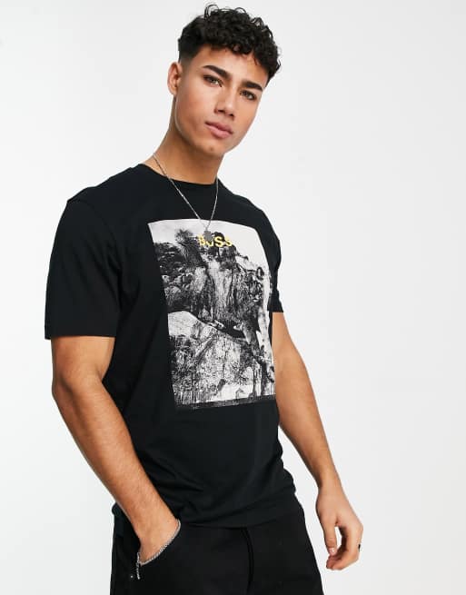 BOSS Topline 2 graphic logo t-shirt in black | ASOS