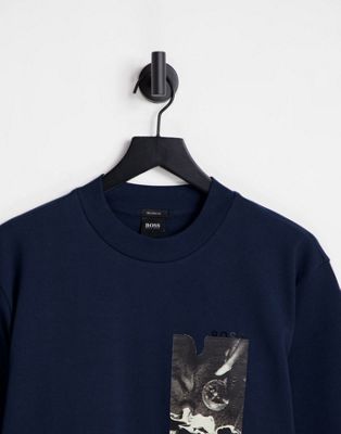 T-shirts et débardeurs BOSS - Touche - T-shirt à logo - Bleu marine
